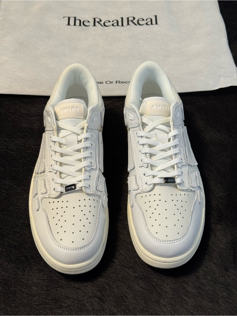 AMIRI Skel Top-Low White Leather Sneakers